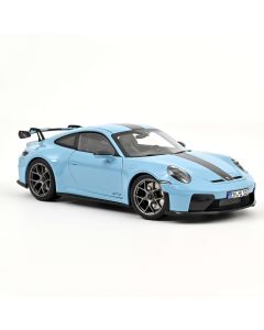Porsche 911 GT3 mit Weissach-Paket 2025 Gulfblau 1:18 Modell Norev 187000