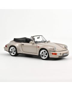 Porsche 911 Turbo Look Cabriolet 1992 Zermattsilber metallic 1:18 