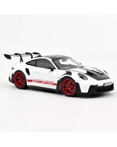 Porsche 911 GT3 RS mit Weissach-Paket 2022 Wei&szlig;/Pyrorot 1:18 