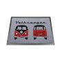 VW T1 BUS FUßMATTE - FRONT & HECK/SCHWARZ & ROT Abtreter Fußabtreter BUDM03