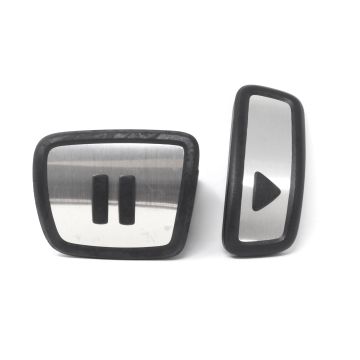 VW ID.3 ID.4 Aluminium Pedalkappen im Play & Pause Design Edelstahl Original