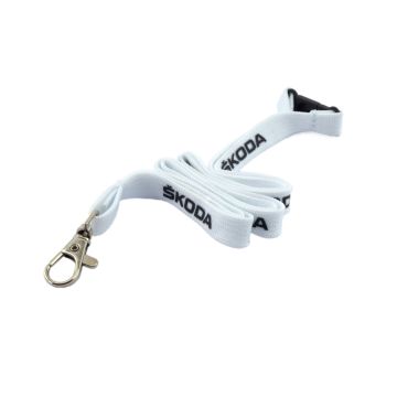 Skoda Schlüsselband Weiß MVF04-190 Lanyard ca. 45 cm Schlüsselanhänger Karabiner
