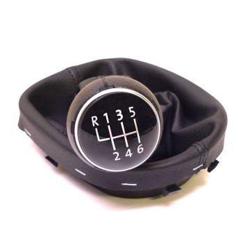 VW Original Schaltknauf Touran Caddy 6 Gang Schaltsack Schaltmanschette Schwarz 1T0711113AKXAS