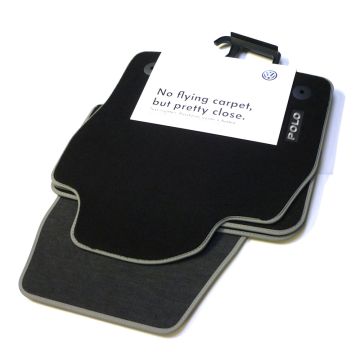 VW Textilfußmatten Premium Satz Polo 2G 2G1061270 WGK Fussmatten Stoffmatten Velours Fußmatten Satz Set 4-tlg 2G 2G1061270B WGK