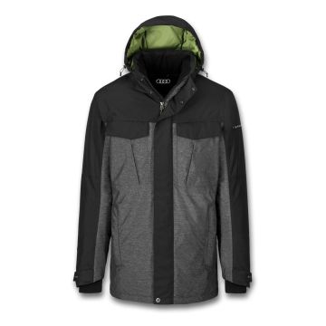 Audi quattro Herren Outdoorjacke S M L XL XXL Jacke Grau Schwarz Winterjacke Original