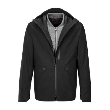 Audi Sport Herren 2 in 1 Jacke S M L XL XXL Schwarz Outdoorjacke Steppeinsatz Original Handstich Steppjacke