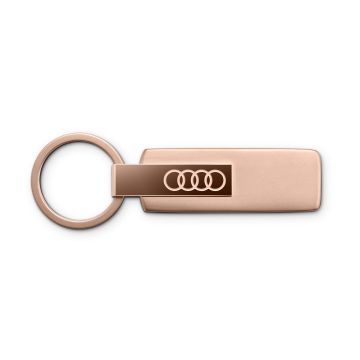 Audi Ringe Schlüsselanhänger Edelstahl rosé Anhänger Key Ring 3182501830