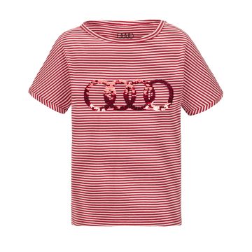 Audi Shirt Mädchen Kinder rot/weiß