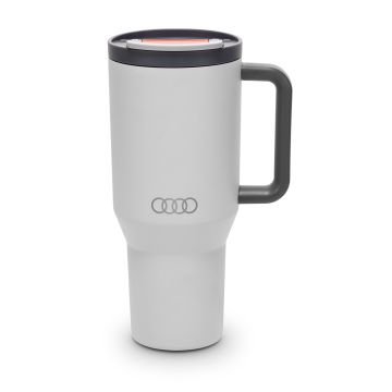 Audi Thermobecher Strohhalm hellgrau Isolierflasche Cup Becher 3292500200