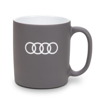 Audi Tasse grau Cup Mug 350ml Ringe Kaffebecher Kaffeetasse 3292500500