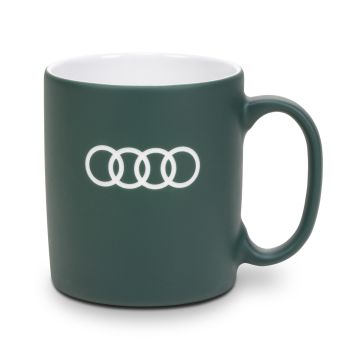 Audi Tasse grau grün Cup Mug 350ml Ringe Kaffebecher Kaffeetasse 3292500600