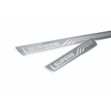 Skoda Superb Einstiegsleisten Set aus Edelstahl mit Schriftzug 3V0071303