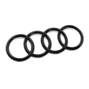 Original Audi Ringe Schwarz für den Kühlergrill A6 A7 A8 Q2 Q8 Front glänzend 4G Facelift 4H0853605C T94