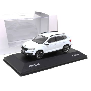 Skoda Karoq 1:43 Moon Weiß 5A7099300 S9R Modellauto Miniatur White Metallic Original