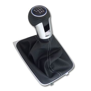 VW Original Golf 7 R Leder Schaltknauf grauer Naht 6-Gang