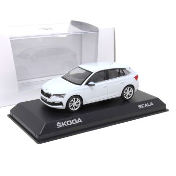 Skoda Scala 1:43 Modellauto Mond Weiß 657099300 S9R Miniatur Modell Moon White Original