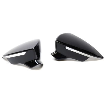 Seat Leon 5F Ibiza Arona Spiegelkappen Set Schwarz Hochglanz Außenspiegelkappen