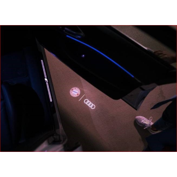 Audi Einstiegs-LED FC Bayern Logo und Audi Ringe Einstiegsleuchten 4G0052133N 