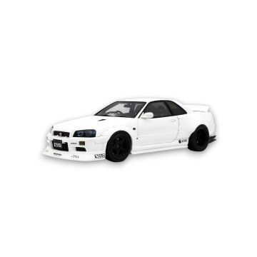 Nissan Skyline GT R BNR34 BY KRC Pearl White QX1 2019 1:18 Modellauto OT1135