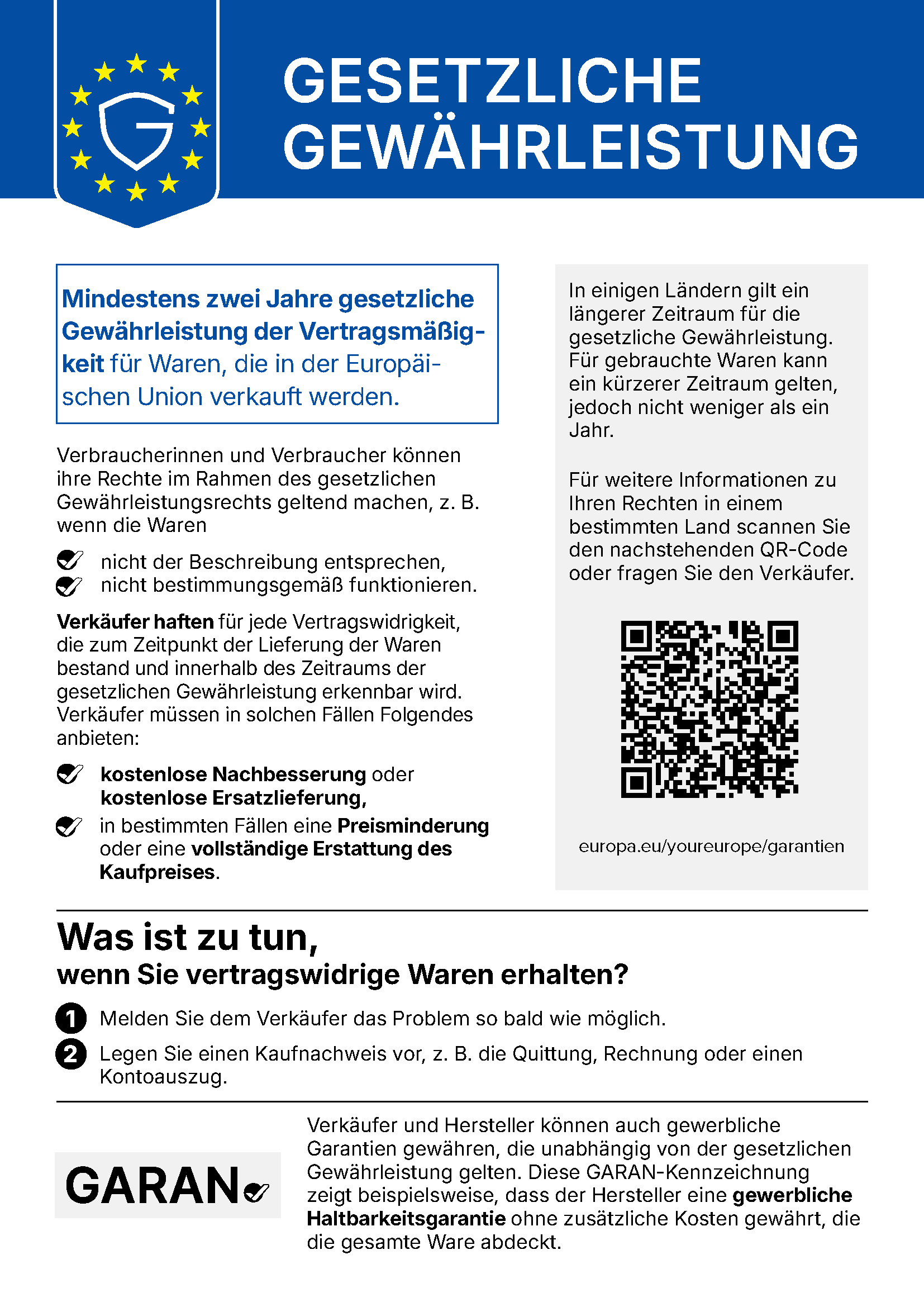 Gewährleistungen und Garantien Gewährleistungen und Garantien